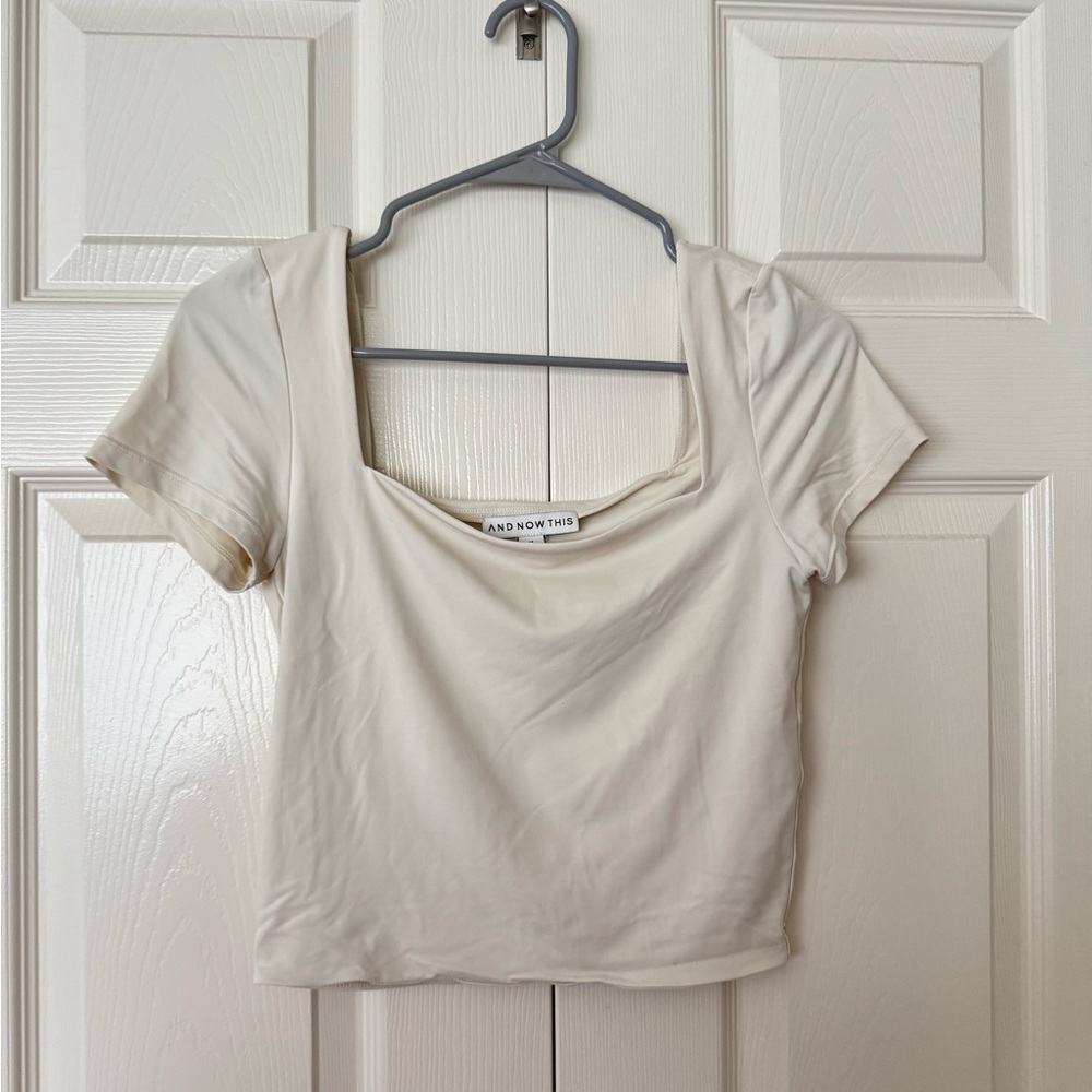 AND NOW THIS Cream Women's Crop Top